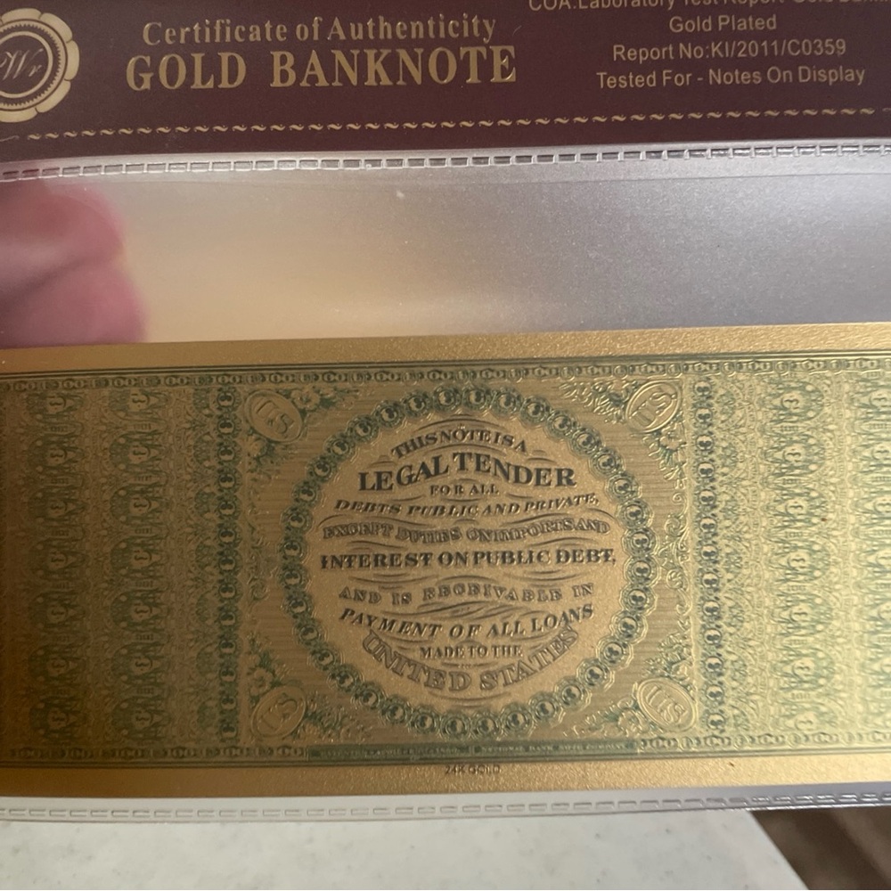 Gold Banknote with Eagle Design - Picture 4 of 4